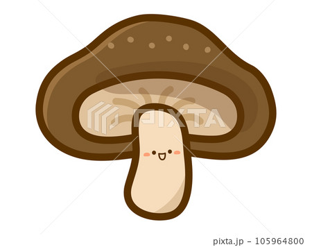 かわいい顔のある椎茸のイラスト 105964800