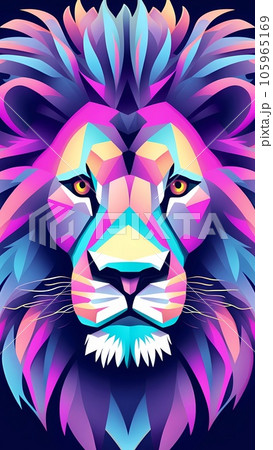 Poster of glowing lion head Poster of glowing lion head 105965169