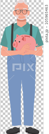 Retirement Savings Concept. Happy Elderly man...のイラスト素材 [105965463] - PIXTA