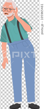 Senior Ear Health Issues. Ear Problem in Older Age concept. Elderly man with Hearing Loss. 105965481