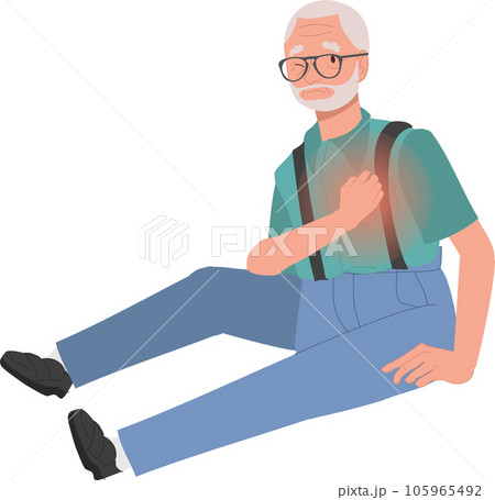 Senior man in Heart Attack Crisis. Elderly man Suffers Heart Attack 105965492