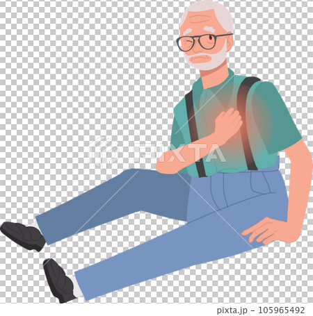 Senior man in Heart Attack Crisis. Elderly man Suffers Heart Attack 105965492
