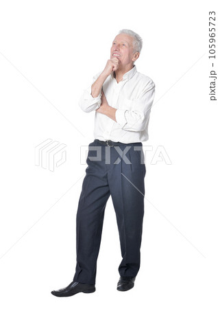 portrait of senior man posing isolated 105965723