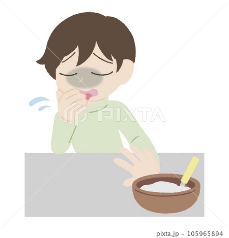 手描き風の味覚過敏の男性 105965894