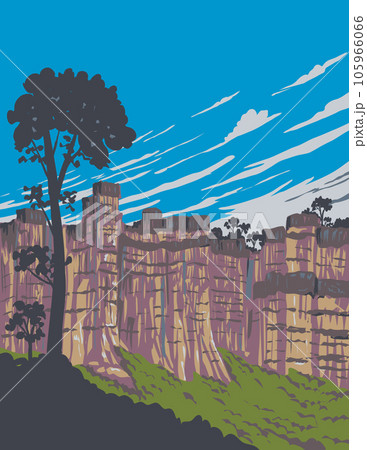 Pha Chor in Mae Wang National Park Chiang Mai Thailand WPA Art Deco Poster Pha Chor in Mae Wang National Park Chiang Mai Thailand WPA Art Deco Poster 105966066