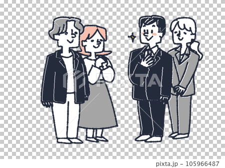可靠的婚禮大廳工作人員和策劃師的插圖 105966487