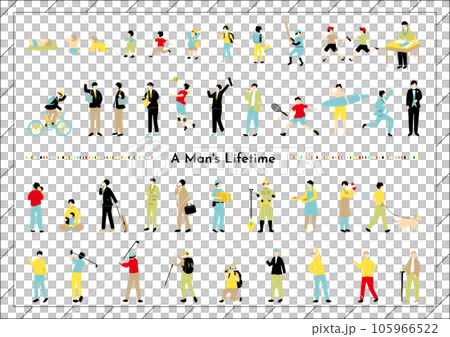 A man's life life stage material collection 105966522