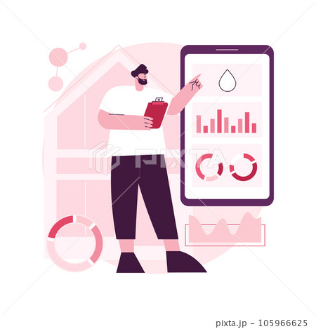 Water contamination detection system abstract concept vector illustration. Drinking water contamination test, anomaly detection system, real time tracking, smart home sensor abstract metaphor. Water contamination detection system abstract concept vector illustration. Drinking water contamination test, anomaly detection system, real time tracking, smart home sensor abstract metaphor. 105966625
