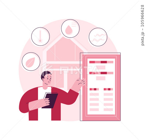 Air quality monitor abstract concept vector illustration. Indoor monitoring system, smart home detectors, air filtering, improve the air quality, sensor measuring pollution abstract metaphor. Air quality monitor abstract concept vector illustration. Indoor monitoring system, smart home detectors, air filtering, improve the air quality, sensor measuring pollution abstract metaphor. 105966628
