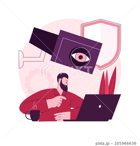 Video surveillance abstract concept vector illustration. Security system, building video surveillance solution, hidden wireless camera, install safety equipment, monitoring abstract metaphor. 105966636