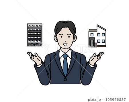 物件を紹介する不動産業の男性 物件を紹介する不動産業の男性 105966887