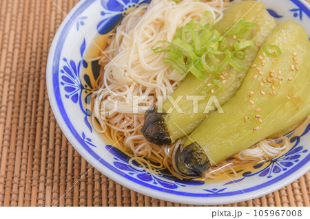 夏の定番　茄子の素麺 105967008