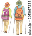 トレッキング山歩きをする中高年夫婦 105967238