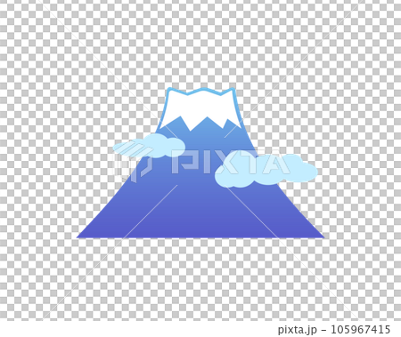 雲飄飄的富士山簡單插畫 雲飄飄的富士山簡單插畫 105967415