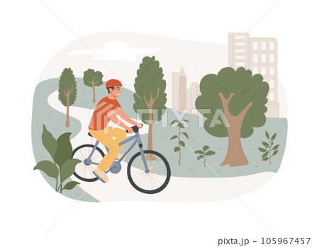 Ecological greenway isolated concept vector illustration. Landscape ecology, greenway system plan, open space planning, natural resources, geological information, soil and water vector concept. 105967457