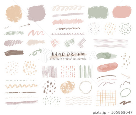 手描きのカラフルなテクスチャとストロークのセット 手描きのカラフルなテクスチャとストロークのセット 105968047
