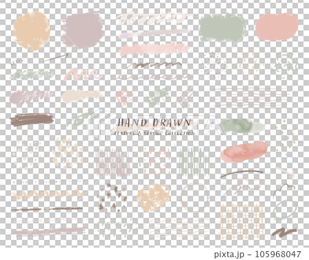 手描きのカラフルなテクスチャとストロークのセット 手描きのカラフルなテクスチャとストロークのセット 105968047
