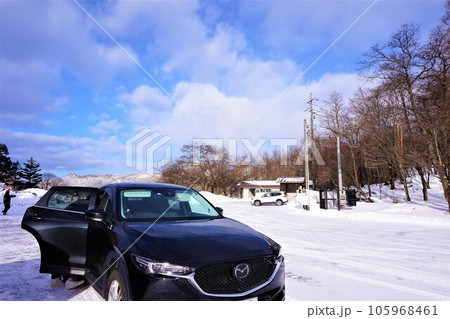 赤城神社　群馬県　赤城山　大洞赤城神社　元宮赤城神社　駐車場　冬 105968461