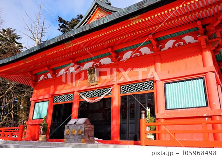 赤城神社　拝殿　群馬県　赤城山　大洞赤城神社　冬　 105968498
