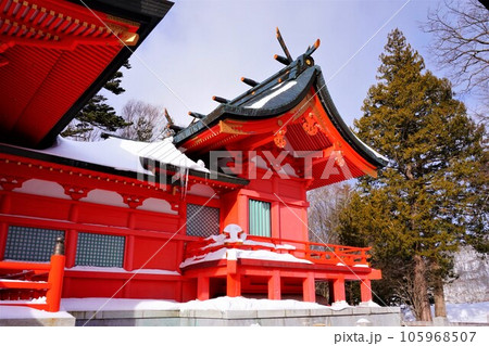 赤城神社　本殿　幣殿　群馬県　赤城山　大洞赤城神社　冬 105968507