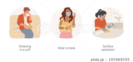 Sickness hygiene isolated cartoon vector...のイラスト素材 [105968595] - PIXTA