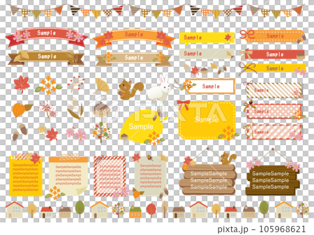 Cute autumn frame and illustration set Cute autumn frame and illustration set 105968621