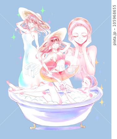 夏の美容に気を付ける女性 105968655