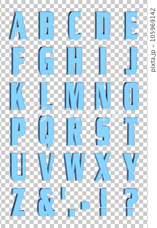 3D Font Pack 5 [Alphabet/cap/three-dimensional character/alphabet] blue, blue 105969142
