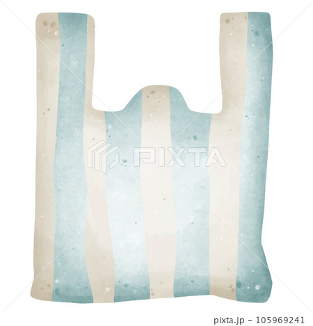 Set of plastic bag drawings. Watercolor style. 105969241