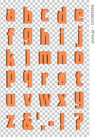3D Font Pack 5 [Alphabet/sml/three-dimensional character/alphabet] orange, orange 105969366
