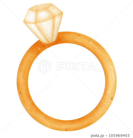 Set of wedding ring drawings. Watercolor style. 105969403