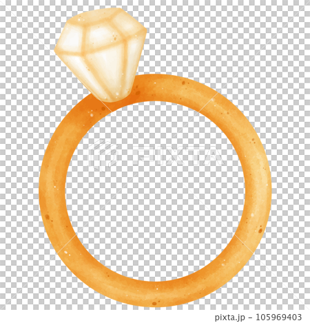 Set of wedding ring drawings. Watercolor style. 105969403
