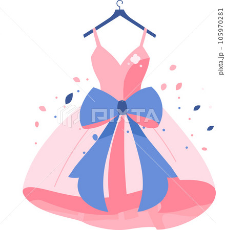 Hand Drawn beautiful and elegant wedding dress in flat style Hand Drawn beautiful and elegant wedding dress in flat style 105970281