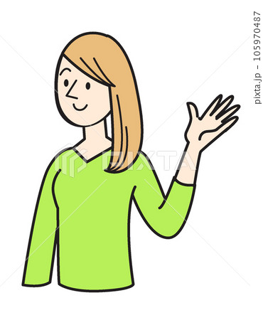 人物イラスト　シンプルイラスト　白人女性 105970487