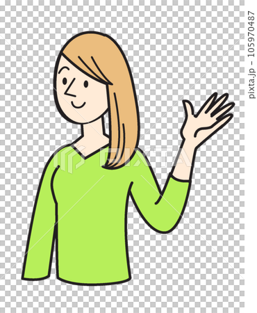 人物イラスト　シンプルイラスト　白人女性 105970487