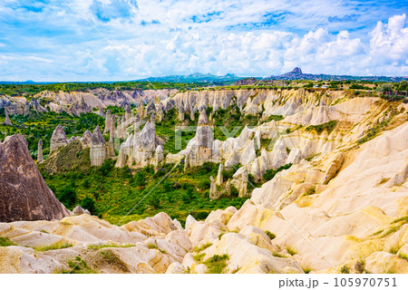 Unique natural place in Cappadocia - Valley of Love, Turkiye. Unique natural place in Cappadocia - Valley of Love, Turkiye. 105970751