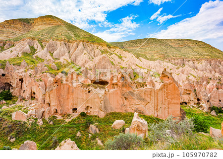 Unique natural place in Cappadocia-Zelve Open Air Museum. Turkiye. 105970782