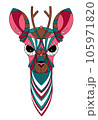 Vector image of a horned animal, consisting of geometric shapes according to the principle of the golden section. Cartoon. EPS 10 105971820