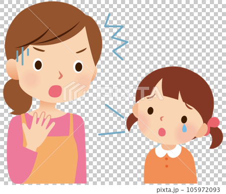 母親に相談する子ども 話す 驚く 親子 悩み 母親に相談する子ども 話す 驚く 親子 悩み 105972093