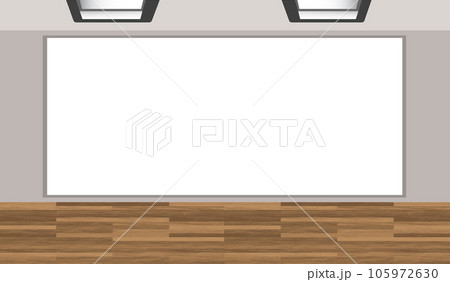 Whiteboard on the wall in the room , copy space vector , blank background for copy space 105972630
