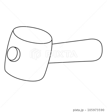 Plastic hammer outline on transparent background Plastic hammer outline on transparent background 105973590