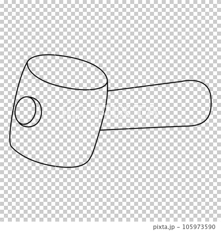 Plastic hammer outline on transparent background Plastic hammer outline on transparent background 105973590