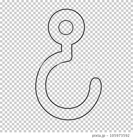 Plastic hook outline on transparent background 105973592