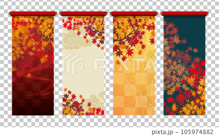 秋の紅葉 絵巻フレーム枠セット 秋の紅葉 絵巻フレーム枠セット 105974882