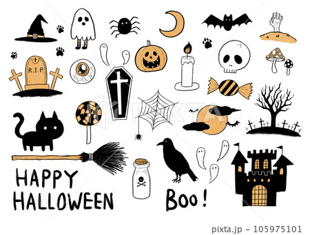 ハロウィンイラストのアイコンセット ハロウィンイラストのアイコンセット 105975101