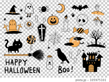 ハロウィンイラストのアイコンセット ハロウィンイラストのアイコンセット 105975101