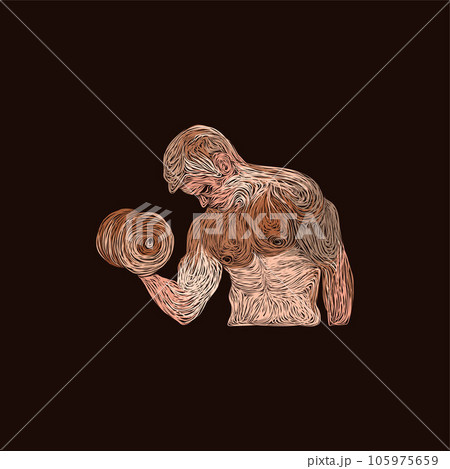 Human Gym artwork style illustration design, logo icon vector design template, suitable for your company 105975659