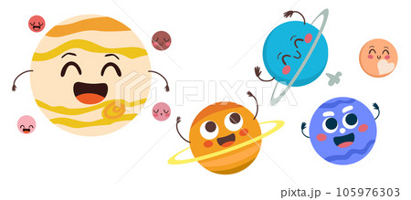 Solar System Mascot Character Icons 105976303