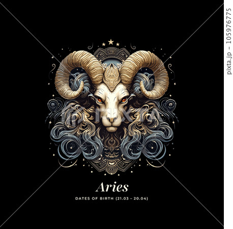 Aries horoscope sign. Astrology. Emblem, logo Aries horoscope sign. Astrology. Emblem, logo 105976775