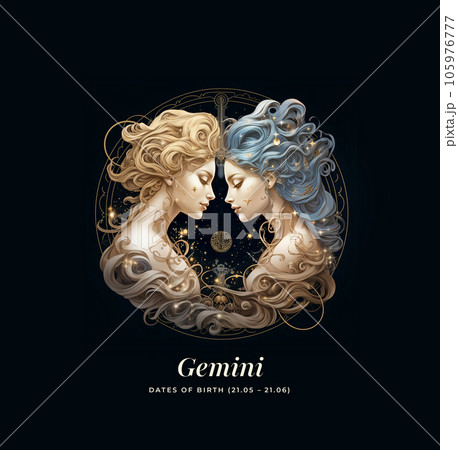 Gemini horoscope sign. Astrology. Emblem, logo Gemini horoscope sign. Astrology. Emblem, logo 105976777